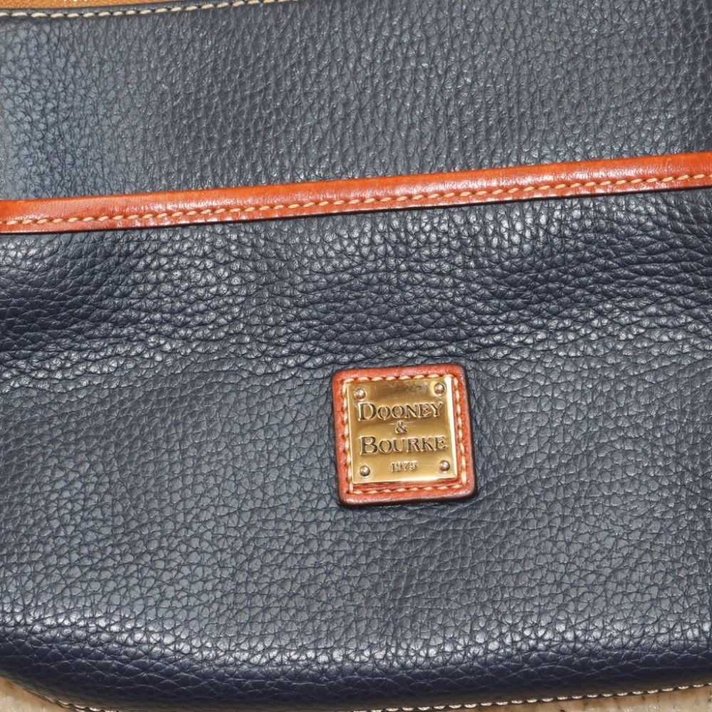 Dooney & Bourke Dark Blue and Tan Crossbody Bag - Picture 3 of 5